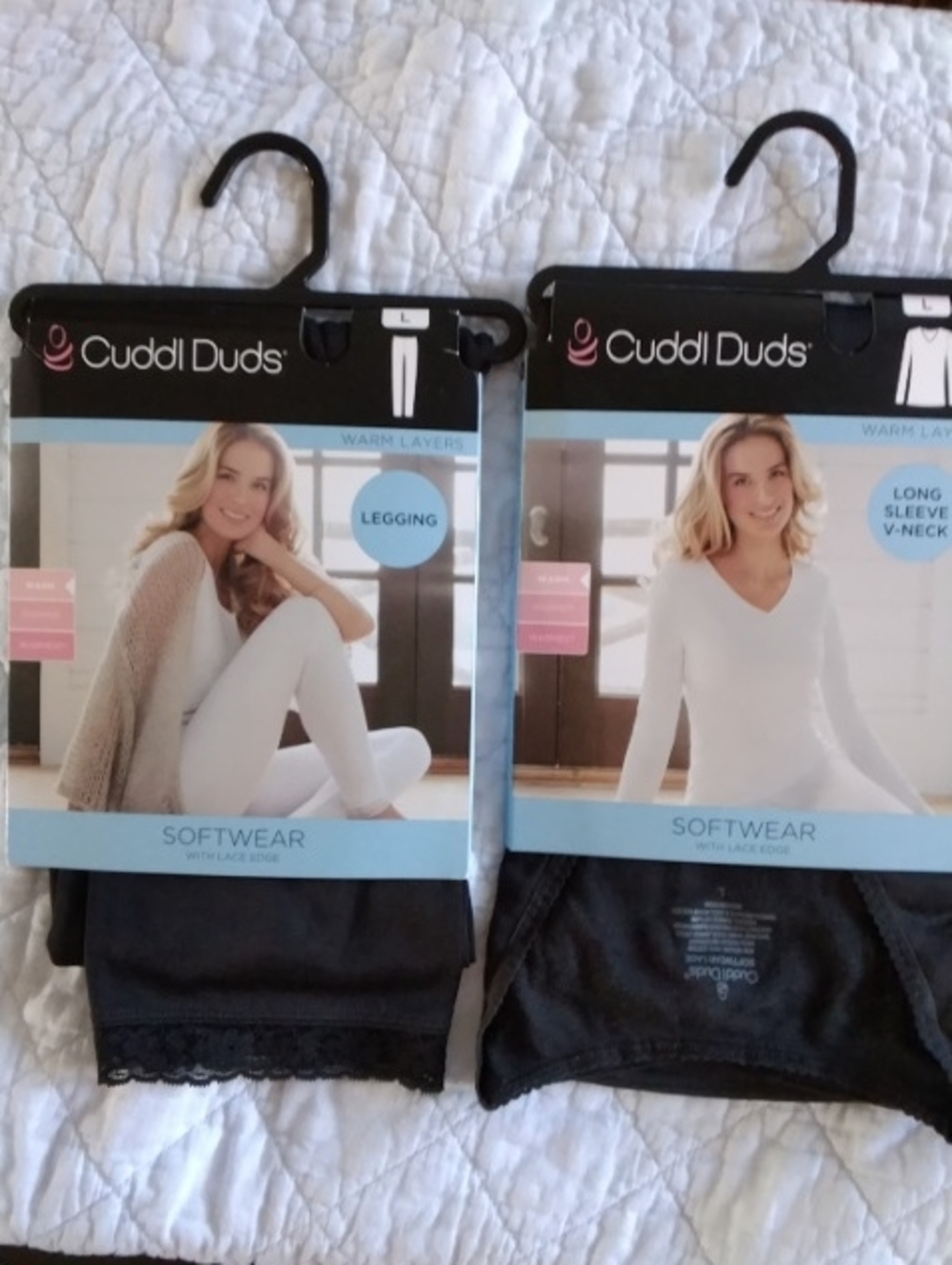Cuddl Duds Women’s Black Softwear Long Sleeve V-Neck Top